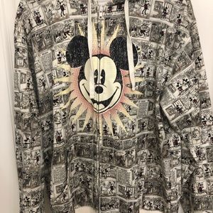 Mens XL zip up Mickey Hoodie worn once